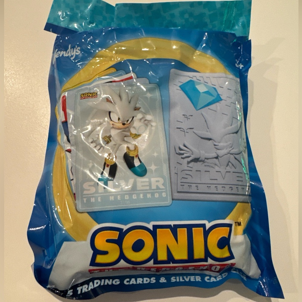 Wendy’s Sonic the Hedgehog Silver 5 Trading Cards with Case NIB